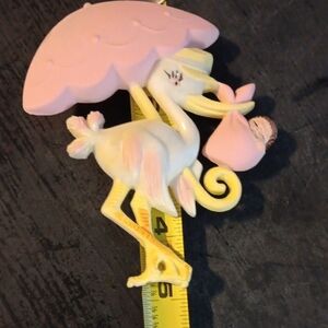 Pink and Yellow Stork Wall Decor